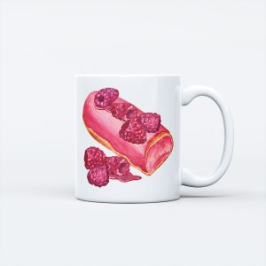 Dessert Theme Ceramic Mug - Raspberry Swiss Roll